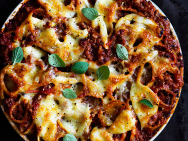 Pasta bake recipes: Paccheri with sausage ragu and mozzarella