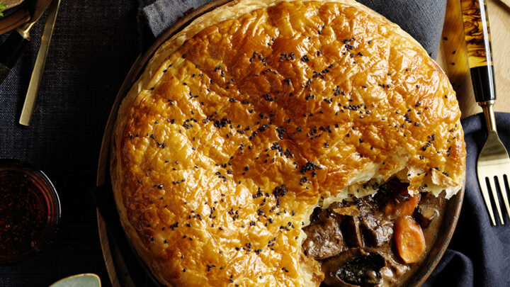 Kangaroo, ale and mushroom pie