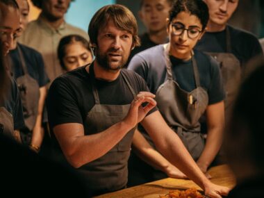 René Redzepi and his staff at Noma, a still taken from his TV show Ominivore